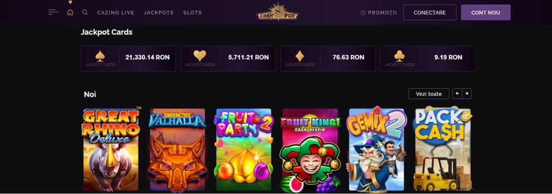 Site-ul cazinoului online românesc CashPot.
